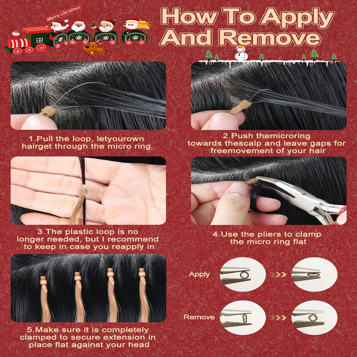 12 Inch Micro Loop Human Hair Extensions For Women, Real Human Hair ...