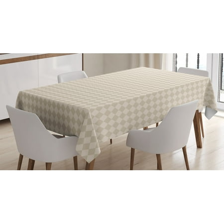 

Shabby Chic Tablecloth Retro Geometric Checked Pattern Diagonal Rhombus Tile Pastel Colored Design Rectangular Table Cover for Dining Room Kitchen 52 X 70 Inches Brown Cream by Ambesonne