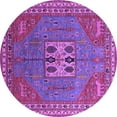 thumbnail image 1 of Ahgly Company Indoor Round Oriental Purple Industrial Area Rugs, 5' Round, 1 of 4