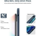thumbnail image 4 of Liquid Silicone Case for iPhone 12 Pro Max, [Flat Edge Design] [Camera Protection] [Anti Fingerprint] 4 Layers Protect Scratch Proof Anti Drop Microfiber Phone Cover, 6.1", Dark Blue, 4 of 15
