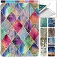 thumbnail image 1 of iPad PRO 11 Inch 1st [ PRO 11 1 Gen 2018 ] A1980 A1934 A2013 MTXN2LL/A MTXP2LL/A MTXR2LL/A MTXQ2LL/A MTXT2LL/A MTXU2LL/A Smart Adjustable Stand Feature Printed Sleek Design Flip Case - Diamond Grid, 1 of 8