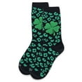 thumbnail image 3 of MeMoi Women's Leopard Clover Bamboo Crew Socks - Womens - Female, 9-11, Black, 3 of 3