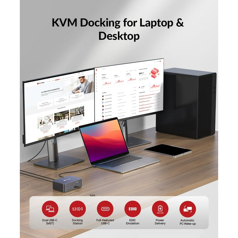 509452　AV Access KVMスイッチ 2モニター iDock C10 USB-C & HDMI Dual Monitor KVM Switch with Docking Station