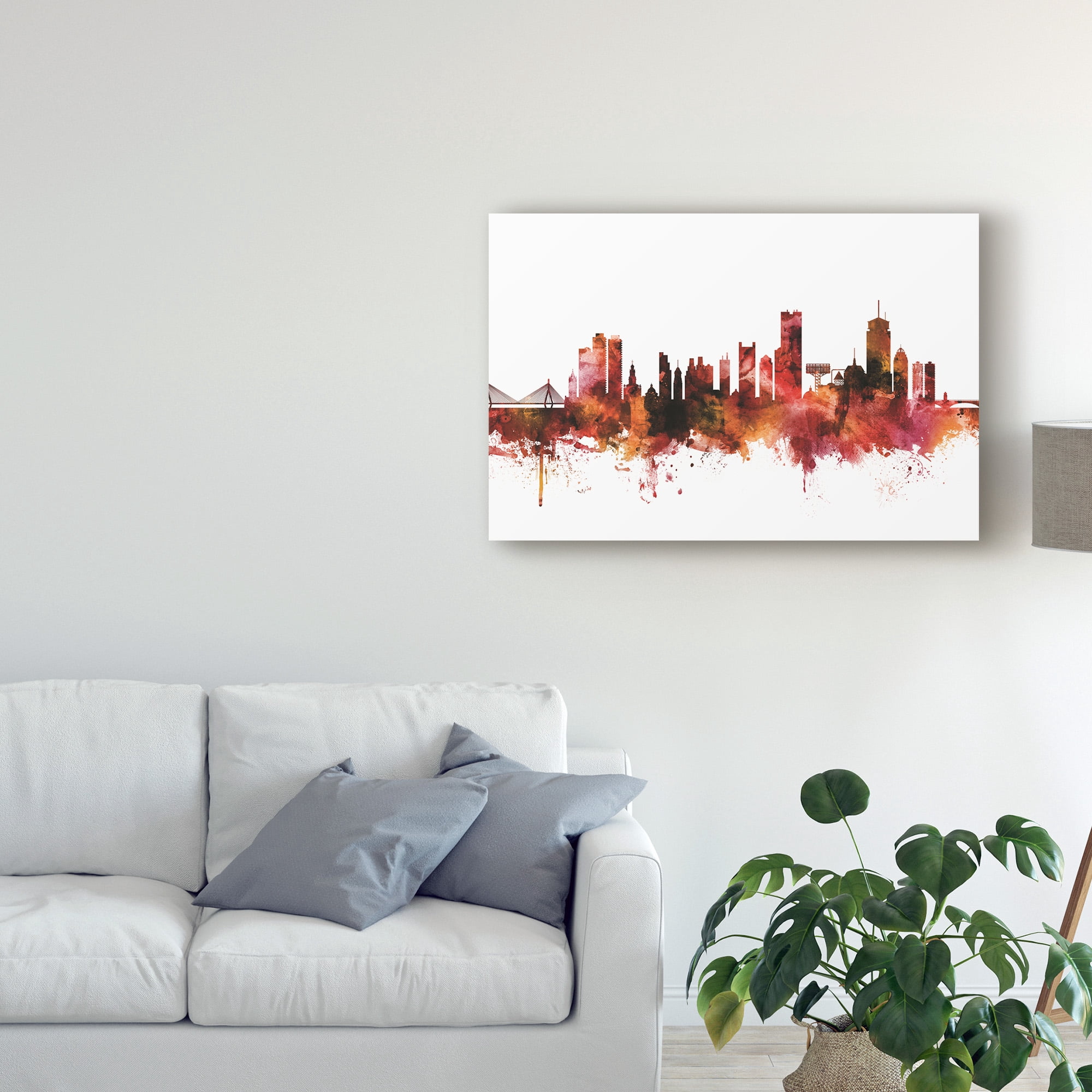 Trademark Fine Art 'Boston Massachusetts Skyline Red III' Canvas Art by Michael Tompsett