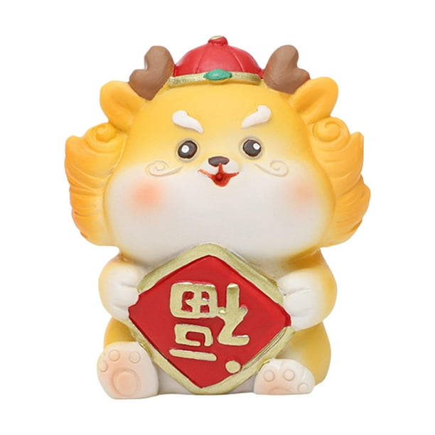 Estatua de dragón auspiciosa, adorable figura decorativa para celebrar el Año Nuevo, recuerdo Estilo A