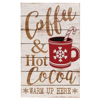 Hot Cocoa Bar 3 Pieces Christmas Hot Cocoa Bar Supplies Red Hot Cocoa Sign  Wooden Hot Chocolate Bar Sign Vintage Hot Cocoa Stand Prop Xmas Plaque Sign