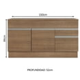thumbnail image 3 of Mueble de Cocina Madesa Glamy 150 cm 2 Cajones 2 Puertas (Con Tablero) Marrón, 3 of 5