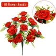 thumbnail image 2 of Artificial Cemetery Flowers with Vase, Set of Artificial Rose Bouquet Graveyard Memorial Flowers for Cemetery Headstones Decoration (Red-Pcs), 2 of 5