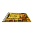 thumbnail image 2 of Ahgly Company Machine Washable Indoor Round Southwestern Yellow Country Area Rugs, 3' Round, 2 of 4