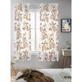 thumbnail image 5 of Brown Fruit Curtains 63 Inch Length, Sheer Curtains for Bedroom Living Room Window Vintage Plant Nature Botanical Flower Rod Pocket Voile Drapes Kitchen Curtains Small Half Window 42"x63" 2 Panels, 5 of 7