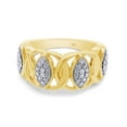 thumbnail image 3 of AFFY 0.04CT Round White Natural Diamond Accent Twist Ring 14K Yellow Gold over Silver-5, 3 of 7