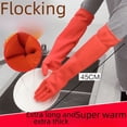 thumbnail image 1 of Guantes de látex para lavar platos de 45 cm de largo, guantes de goma alargados y engrosados con tendón de res, pegamento para limpieza de ropa de 38 cm para mujeres en invierno, 1 of 5