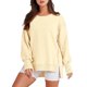 thumbnail image 1 of Sudadera informal para mujer, traje informal básico con cuello redondo y ajuste holgado Kuymtek Amarillo T XL para Mujer, 1 of 7