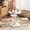 White, variant on Round Tulip Dining Table, 27.6 Inch Circular Kitchen Table for 2 People, Melamine Laminated MDF Tabletop with Metal Pedestal Base, Easy Assembly Breakfast Table for Dining Room, Apartment, White