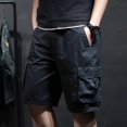 thumbnail image 5 of Pantalones cortos para hombre, anchos, holgados, de gran tamaño, con botones, pantalones cortos cargo para hombre, sueltos, populares, elegantes, casuales, de algodón, vintage, nuevos en Y2k, 5 of 5