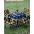 thumbnail image 4 of Outdoor Tablecloth with Umbrella Hole for Patio/Picnic/Party/Camping, Cute Blue Space Waterproof Table Cloth Square Cover Washable, Star Cartoon Spaceship Planet (60"x 60"), 4 of 8