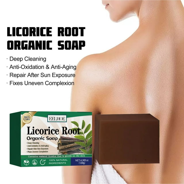Liquorice Rhizine Whitening Soap 120g, Relieve Skin Aging, Moisturize And Whiten Skin, Clean Up Radicals In The Body, Discourage-oxidation