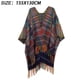 thumbnail image 2 of Poncho tipo chal para mujer, chales abiertos al frente para otoño e invierno, cárdigan holgado con estampado de cuadros vintage para clima frío, manta navideña, bufanda, regalos, 2 of 5