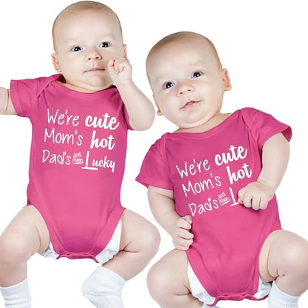 

Nursery Decals and More Bodysuits for Twin Girls Includes 2 Bodysuits 3-6 Month Dad is Lucky