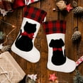 thumbnail image 5 of 1pc Christmas Stockings,Dog Christmas Stockings,17" Big Xmas Stockings with Dog Silhouette, Classic Buffalo Plaid Stocking for Pet Xmas Holiday Party Decor, 5 of 5