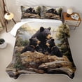thumbnail image 2 of Homewish Wild Black Bear Quilt Full,Vintage Lodge Cabin Full Bedspread Sets,3-Piece, 2 of 7