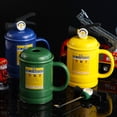 thumbnail image 3 of Homelife Coffee Cups Ceramic Tea Cup Flame Extinguisher Shaped Mug with Lid Spoon 400ml Hot Cold Drinks Milk Juice Beverage Mug Office Home Travel Gifts, 3 of 13
