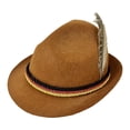 thumbnail image 4 of Bavarian Oktoberfest Hat For Men Wool Felt Fedora With Feather Adult Traditional German Tyrolean Beer Festival Headwear,Brown(Brown), 4 of 4