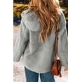 thumbnail image 2 of Women's Medium Grey Fleece Zip Up Drawstring Hooded Jacket with Pockets | (US 20-22)2XL, 2 of 5