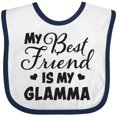 thumbnail image 3 of Inktastic My Best Friend is My Glamma with Hearts Boys or Girls Baby Bib, 3 of 4