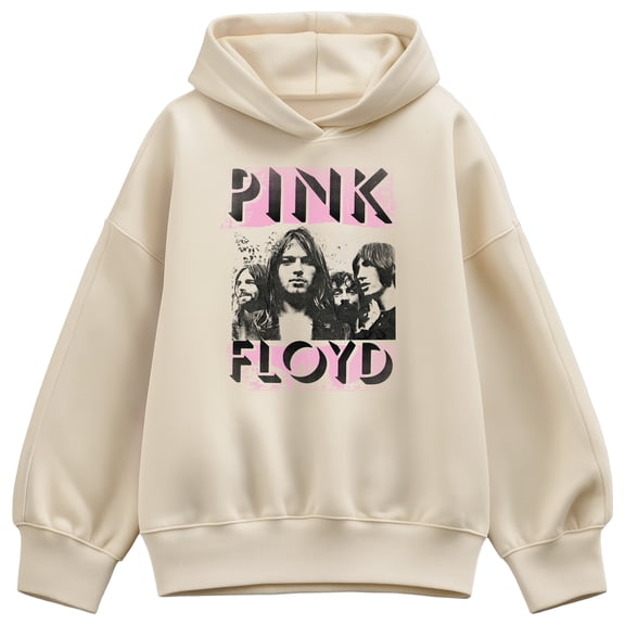 Pink Floyd - Band Pink Logo - Women's Oversized Fleece Hoodie Sweatshirt