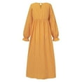 thumbnail image 5 of Women Bohemian Polka Dot Print Dress Long Sleeves Prayer Clothes, 5 of 6