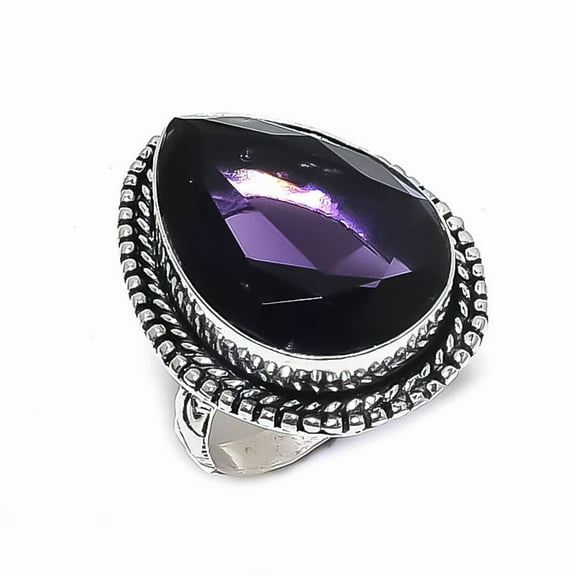 Natural Amethyst Gemstone 925 Sterling Silver Jewelry Ring Size 8.5