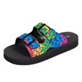 thumbnail image 4 of Womens Sandals 2025 Summer Beach Fashion Casual 2 Buckle Memory Foam Flats Slides Slip on Vacation Sandals, 4 of 7