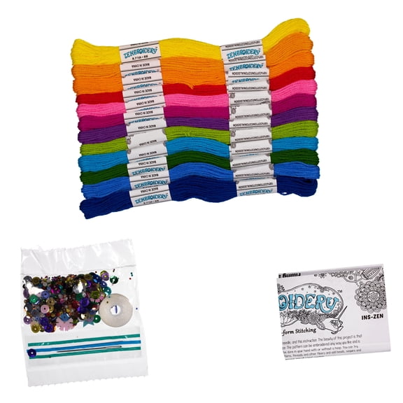 Craft County 12 Pack Embroidery Floss – Rainbow Colored Skeins – Available in 2 Options – Sewing Thread and Embellishments