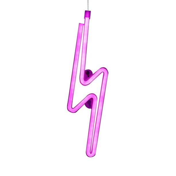 Bewildely Luz de noche LED con forma de relámpago, letrero de neón con pilas USB decorativo para fiesta en casa, sala de estar, regalo para niños Iluminación y accesorios No.1 Bewildely HA025014-01