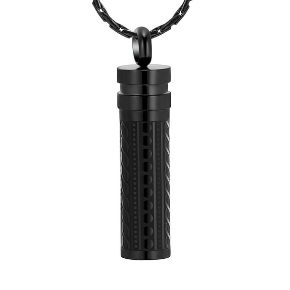 Personlized Cylinder Urn Necklace for Ashes Cremation Jewelry for Dog and Cat Stainless Steel Memorial Keepsake Pendant for Men Women Gift