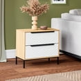 thumbnail image 4 of Ilios Innova | Buró Cajonera Moderna con 2 Cajones Blancos, Estructura de Acero y MDF, Mesa Auxiliar para Recámara, Oficina o Sala, Diseño Nórdico Funcional, 4 of 9