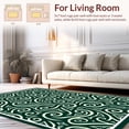 thumbnail image 2 of ODIKA 3'x5' Machine Washable Non-Slip Area Rug, Artistic Dark Green Floral Swirl for Elegant Spaces High Traffic Rug with Pad, Green, 363997, 2 of 8