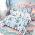 thumbnail image 2 of Manfei Kawaii Axolotl Pattern Full Size Comforter Sets,Ocean Themed Amphibian Bedding Comforter Set,Polkadot Reversible,3-Piece,1 Comforter and 2 Pillowcases, 2 of 7