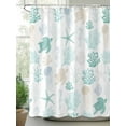 thumbnail image 2 of Fsddascl Teal Coastal Shower Curtain Set - 36" x 78" Washable Bathtub Curtain with 12 Hooks, Nautical Summer Beach Coral Sea Turtle Waterproof Fabric Stall Shower Curtains for Bathroom/Bathtub, 2 of 6