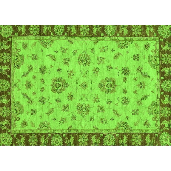 Ahgly Company Indoor Rectangle Abstract Green Modern Area Rugs, 8' x 10'