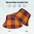 thumbnail image 2 of Yiaed Fall Buffalo Plaid Print Reflective Stripe Bucket Hat Unisex Funny Outdoor Fisherman Cap Beach Sun Hat, 2 of 5