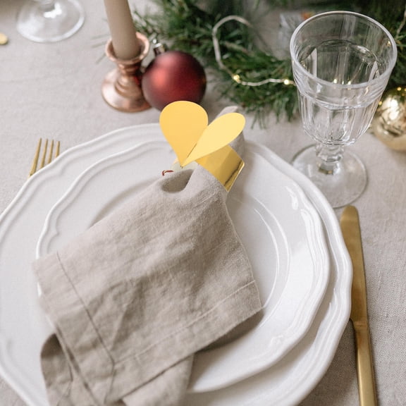 COOPHYA 25Pcs Yellow Napkin Holders for Cloth Napkins Ideal for Large Events and Dining Tables
