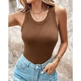 thumbnail image 6 of Women Built-in Bra Tank Tops Sleeveless Casual Shirts Racerback Ribbed Fitted Tank Tops, 6 of 6