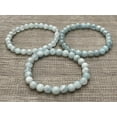 thumbnail image 6 of Aquamarine Crystal Bead Bracelet 6-8mm, Genuine Aquamarine Stretch Gemstone Bracelet, Gift for Men & Women, 6 of 7