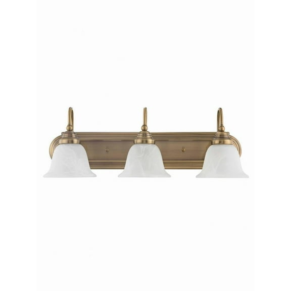 3 Light Bathroom Light in Traditional Style 24 inches Wide By 8.5 inches High-Antique Brass Finish Bailey Street Home 218-Bel-731510