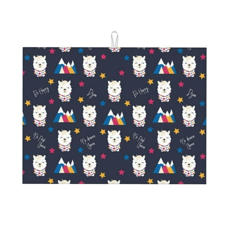 

Xecao Llamas 1 Patten Drying Mat Dish Drying Mats for Kitchen Counter Super Absorbent Dish Drying Pads 18×24 Inch