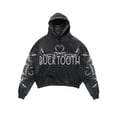 thumbnail image 3 of Halloween Y2K Gothic Skull Skeleton Print Hoodie Halloween Graphic Streetwear Pullover Sweatshirt, 3 of 5