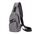 thumbnail image 2 of Mens Crossbody Sling Backpack Sling Bag Travel Hiking Bag Daypack with USB Charge Chest Bag Multi Functional Shoulder Bag Gray, 2 of 7