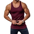 thumbnail image 2 of Inadays Men's Workout Tank Top Gym Fitness Athletic Shirts Quick Dry Bodybuilding Sleeveless Plain Muscle T Shirts, Wine Red, M, 2 of 7